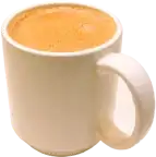 Royal Karak chai served in a cream cup at Knight & Rose Café.